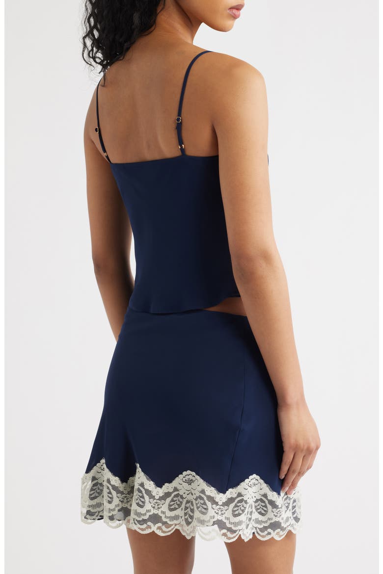 Josephine Sweetheart Neck Chiffon Crop Camisole, Alternate, color, NAVY