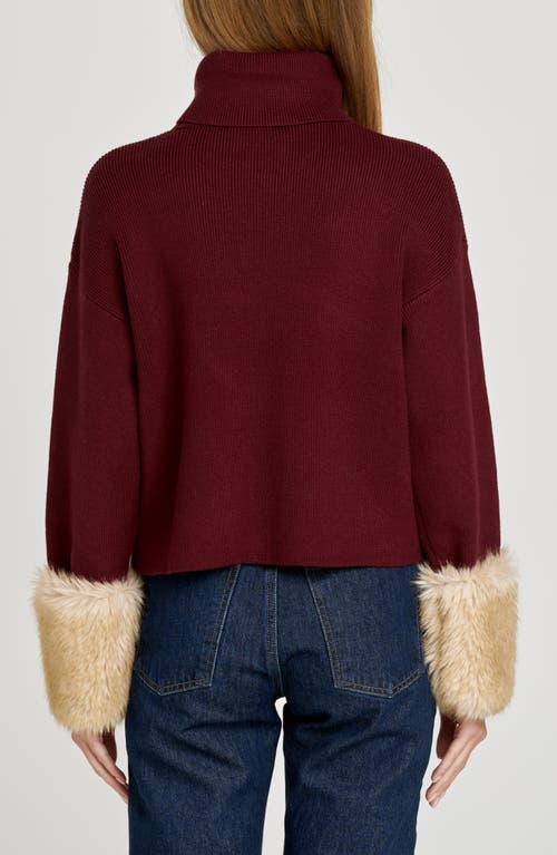 Wayf Rebecca Turtleneck Sweater In Burgundy