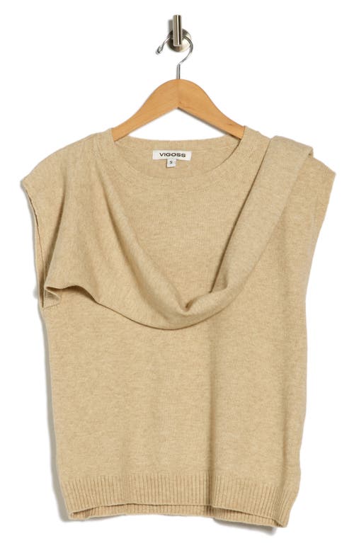 Vigoss Sleeveless Sweater With Scarf In Neutral