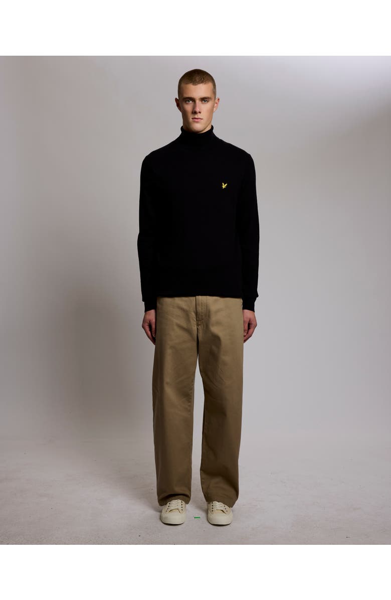 Lyle & Scott Cotton Merino Turtleneck Sweater, Alternate, color, Jet Black