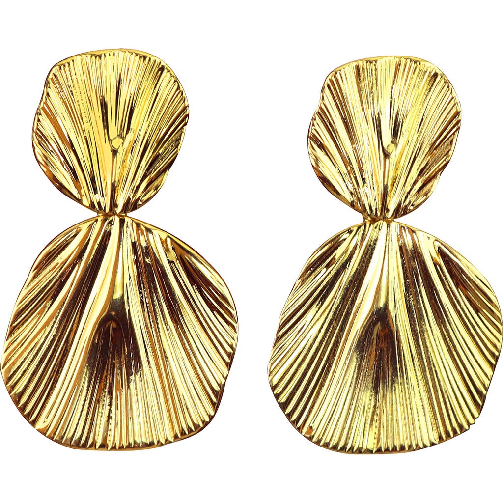Panacea Double Circle Ridged Drop Earrings