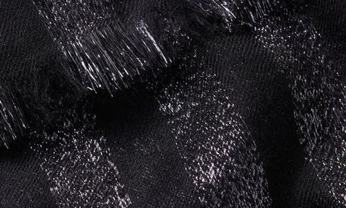 Jane Carr Skyline Metallic Cashmere Blend Scarf In Black