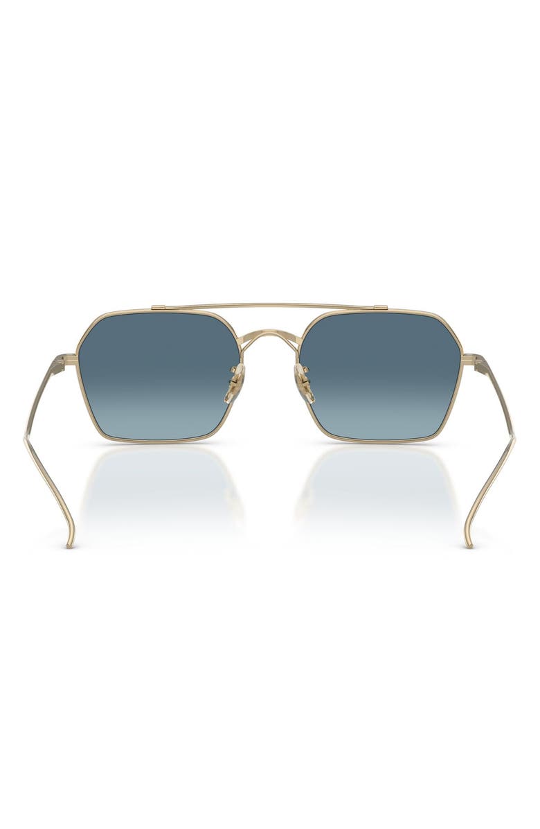 Oliver Peoples TK-14 53mm Geometric Sunglasses, Alternate, color, Gold / Marine Gradient
