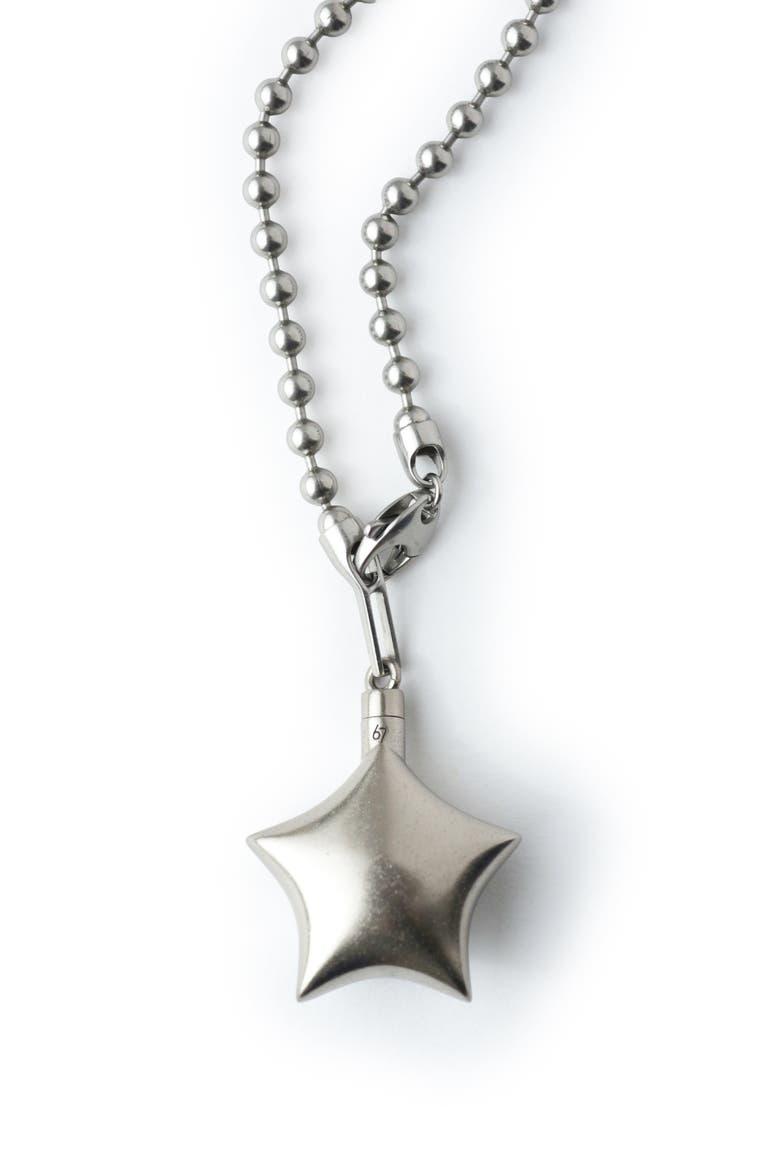 Puffed Star Necklace II, Main, color, Silver