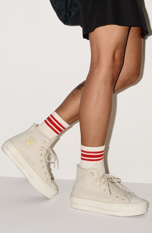 Converse Gender Inclusive Chuck Taylor All Star Lift Leather High Top Platform Sneaker In Neutral