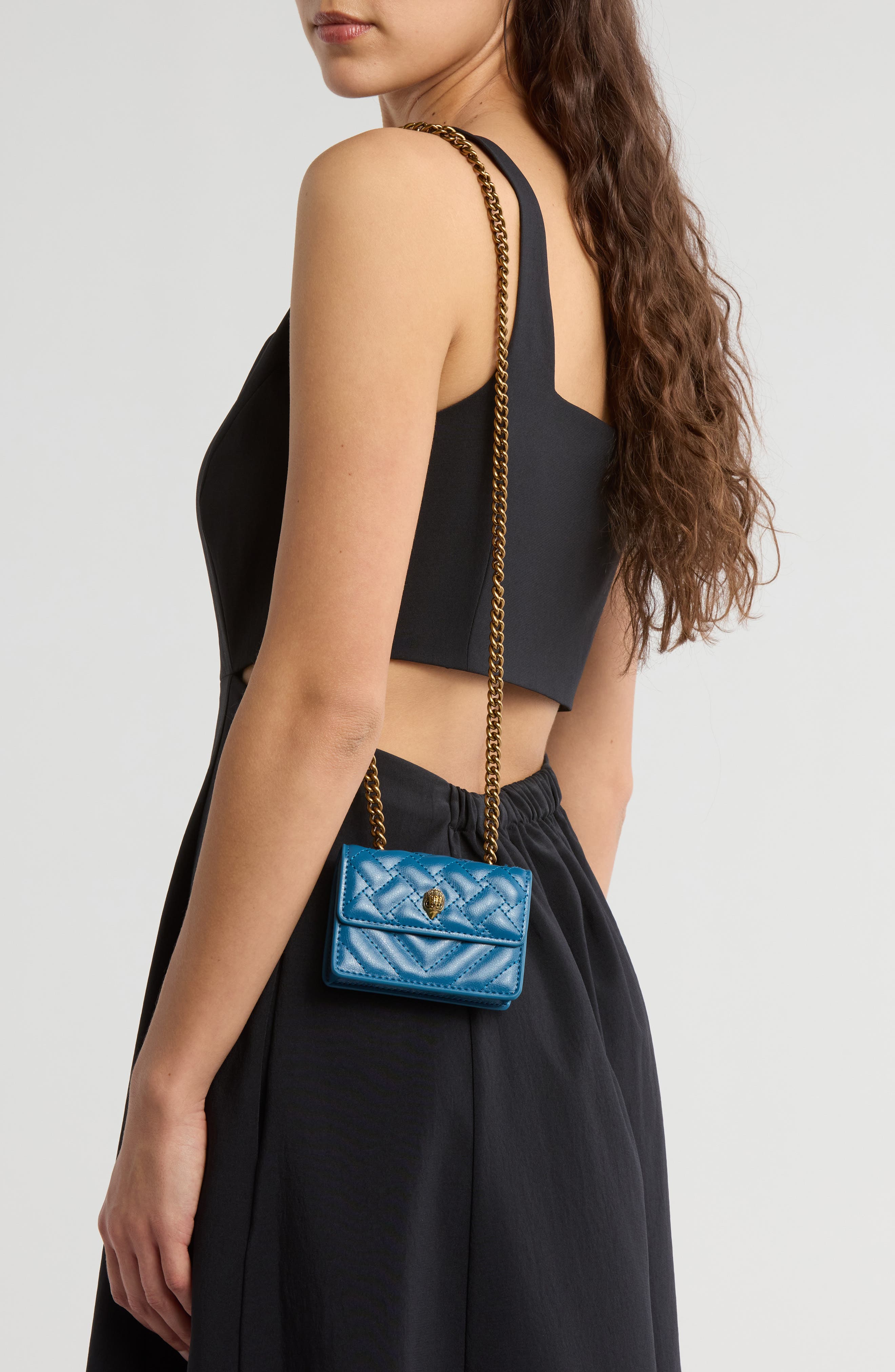 Kurt Geiger London Micro Kensington Quilted Leather Crossbody Bag, Alternate, color, 