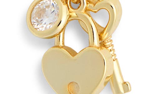 Argento Vivo Sterling Silver Heart Key Charm Necklace In Gold