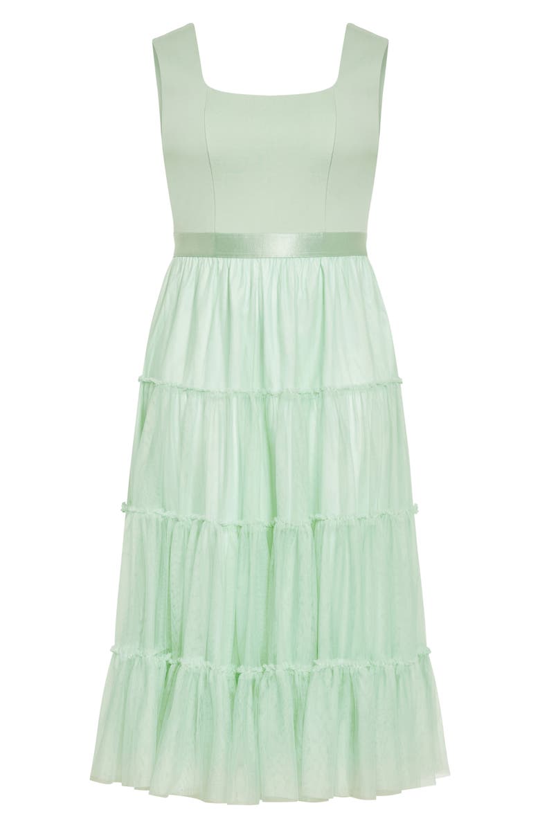 City Chic Sherie Sleeveless Tiered Tulle Dress, Alternate, color, 