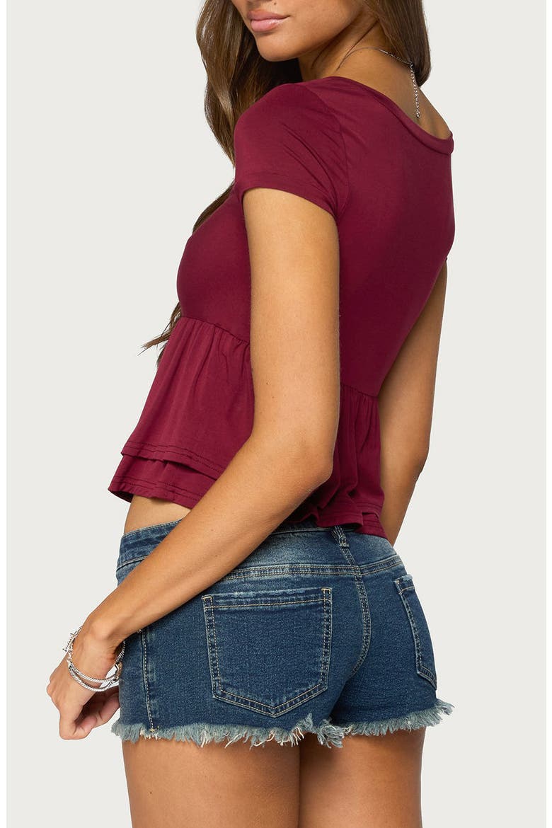 Fontene Layered Babydoll Top, Alternate, color, BURGUNDY
