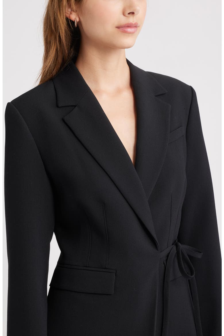 The Icon Suiting Wrap Blazer Dress, Alternate, color, BLACK