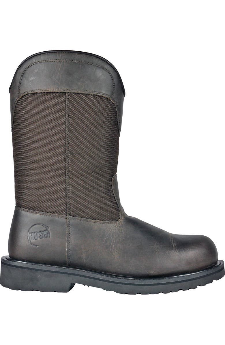 Hoss Boot Company HOSS Buck 11 Inch Pull On Steel Toe Work Boot, Alternate, color, Brown