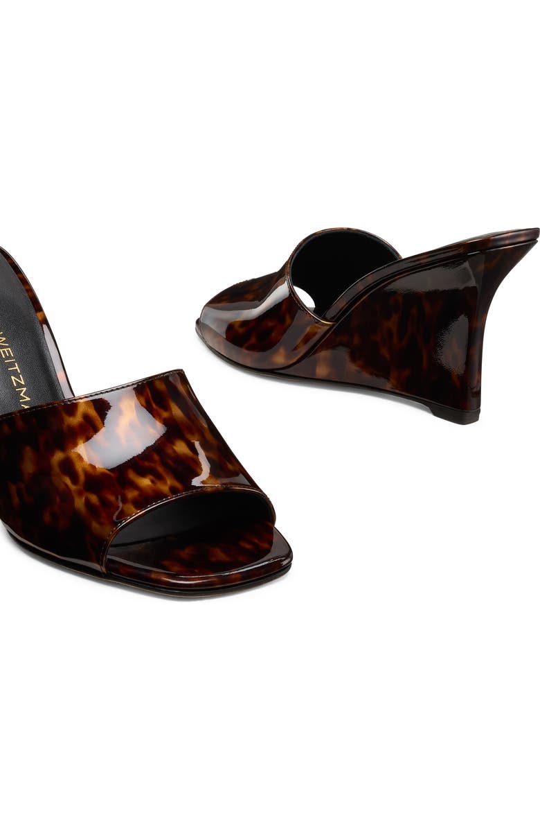 Stuart Weitzman Vinnie 85 Patent Leather Wedge Mule, Alternate, color, Classic