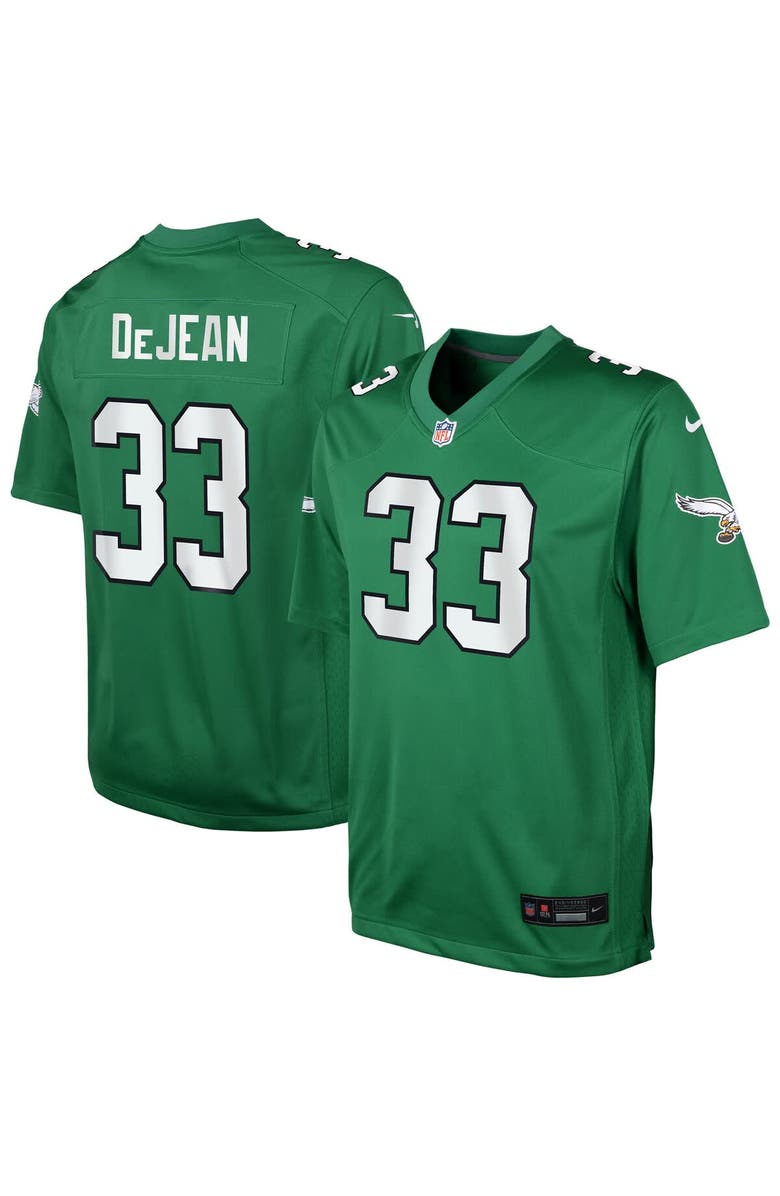 Nike Youth Nike Cooper DeJean Kelly Green Philadelphia Eagles Alternate Game Jersey, Main, color, Kelly Green