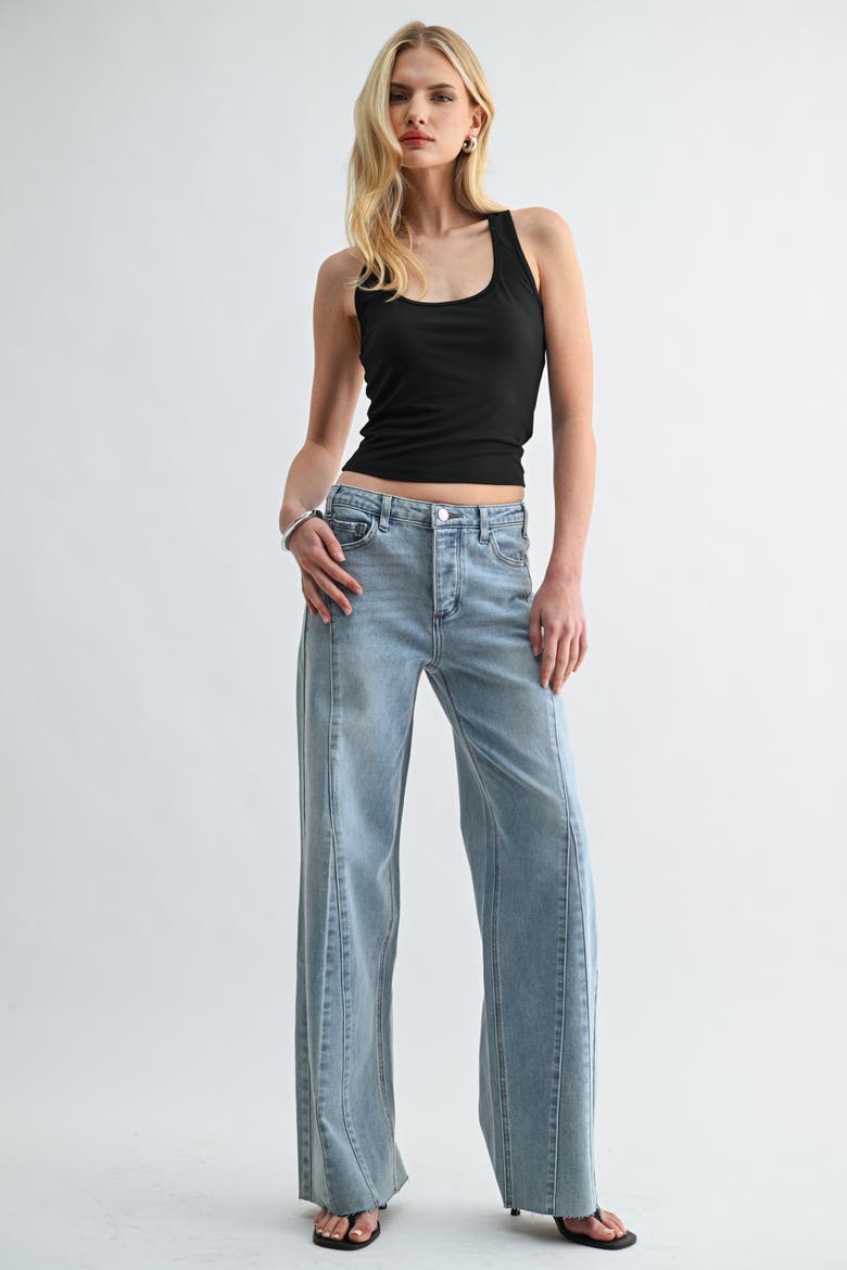The Low Seamed Wide, Alternate, color, Light Wash