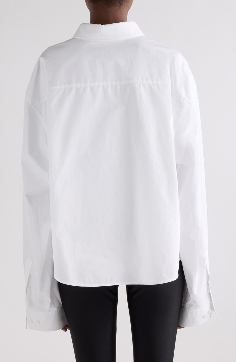 Balenciaga Semifitted Button-Up Shirt, Alternate, color, 9000 White