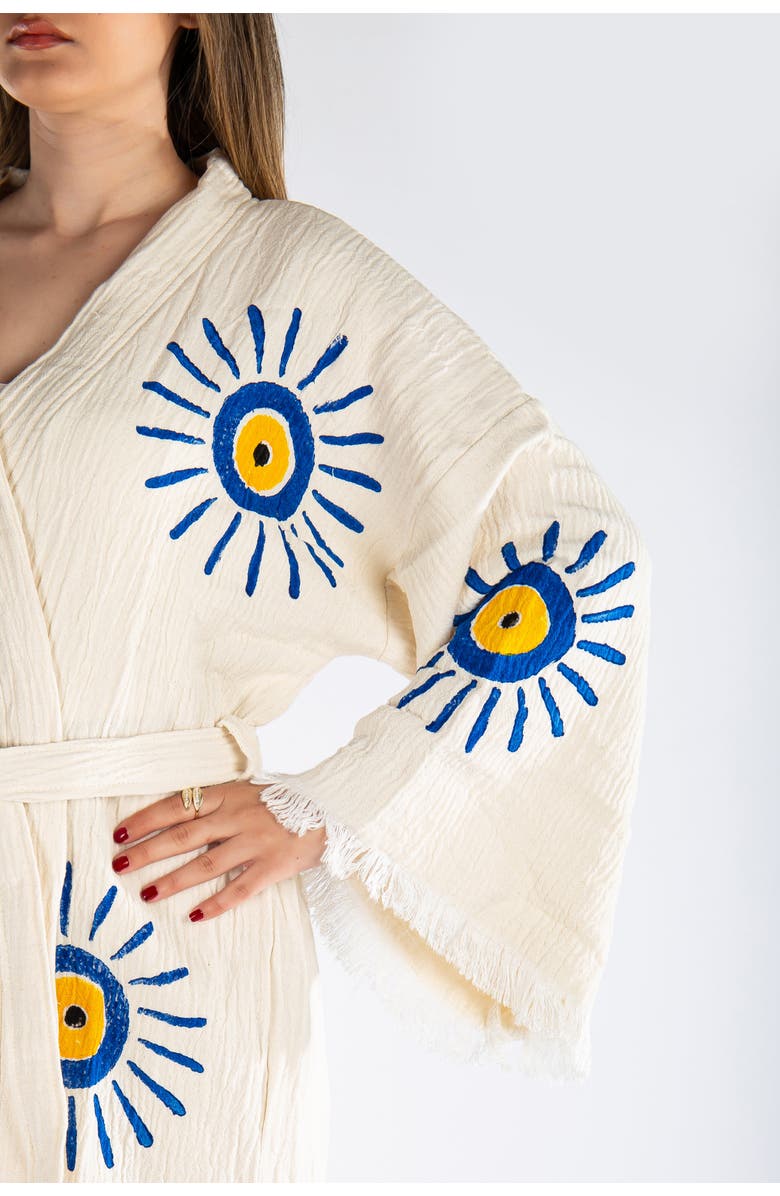 Forever & Always Shoes Solara Handmade Cotton Boho Robe Cover-Up, Alternate, color, Off-White