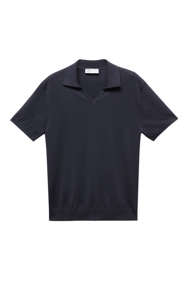 Johnny Collar Cotton Polo Sweater, Alternate, color, DARK NAVY