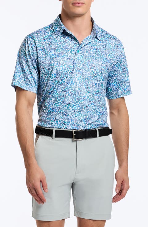 Lucky Stroke Golf Print Performance Polo