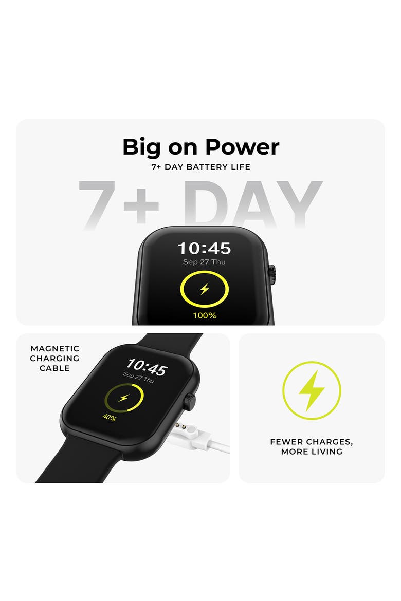iTouch Air 5 Leather Strap Smartwatch, 36.8mm x 45.6mm, Alternate, color, GOLD/ BLACK