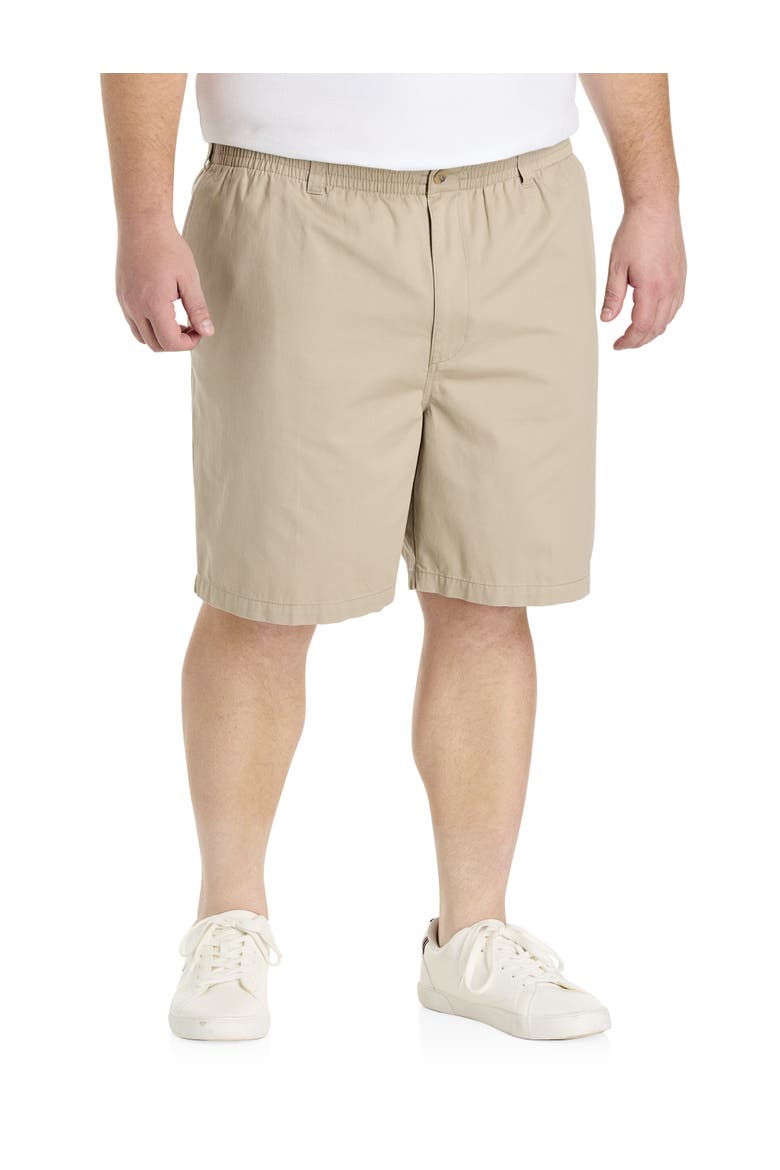 Big & Tall Elastic-Waist Shorts, Main, color, KHAKI