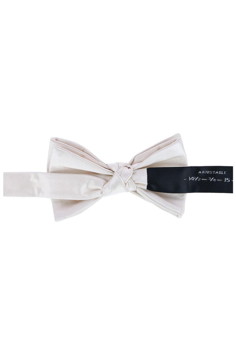Sutton Solid Silk Bow Tie, Alternate, color, CREAM