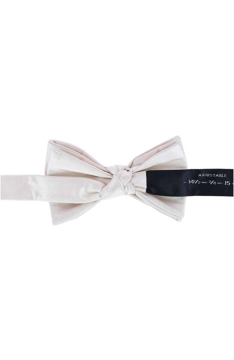 Trafalgar Sutton Solid Silk Bow Tie, Alternate, color, Cream