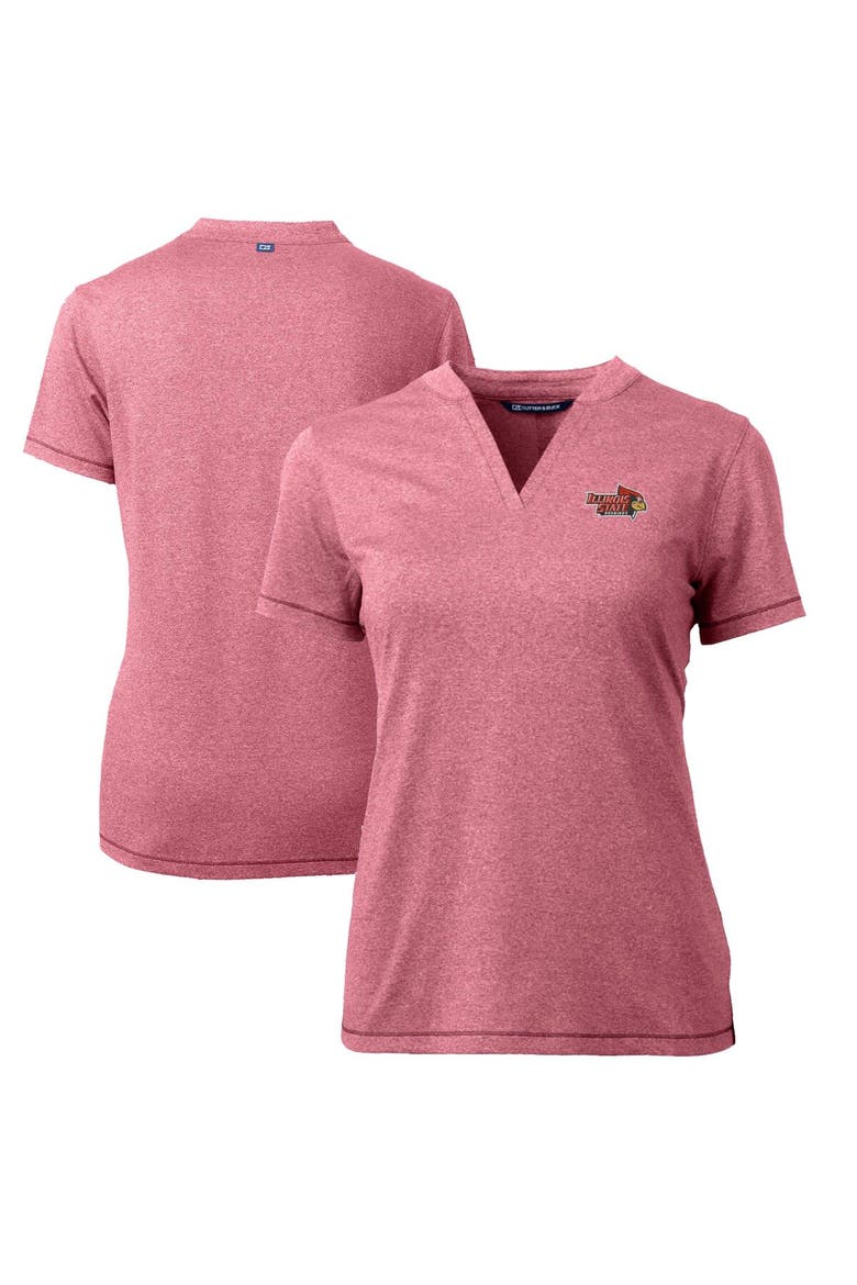 Women's Cutter & Buck Red Illinois State Redbirds Forge Blade V-Neck Top, Main, color, Cardinal