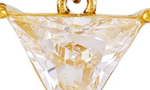 Guess Cubic Zirconia Triple Triangle Linear Drop Earrings/ In Goldtone