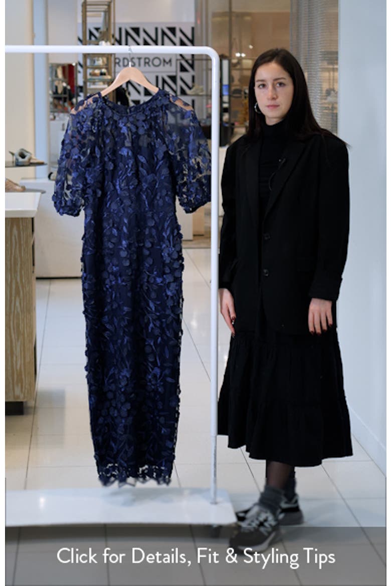 Floral Appliqué Midi Dress video