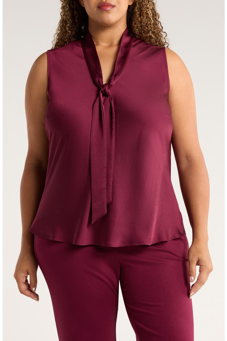 Tie Neck Sleeveless Top, Main, color, SHIRAZ
