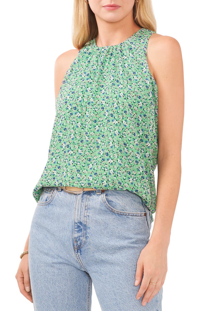 Vince Camuto Shirred Neck Sleeveless Blouse, Main, color, 