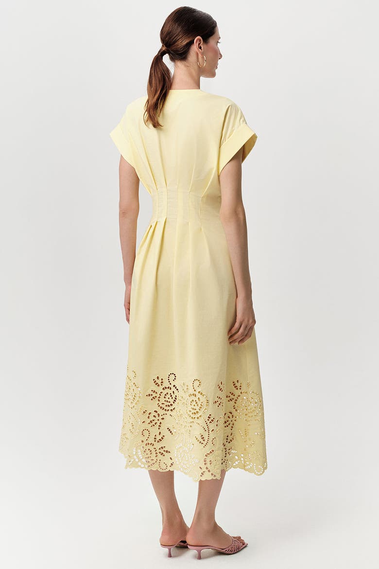 Emrick V Neck Short Sleeve Midi Dress, Alternate, color, Yellow