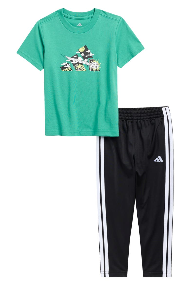 Kids' T-Shirt & Tricot Pants Set, Main, color, SEMI COURT GREEN
