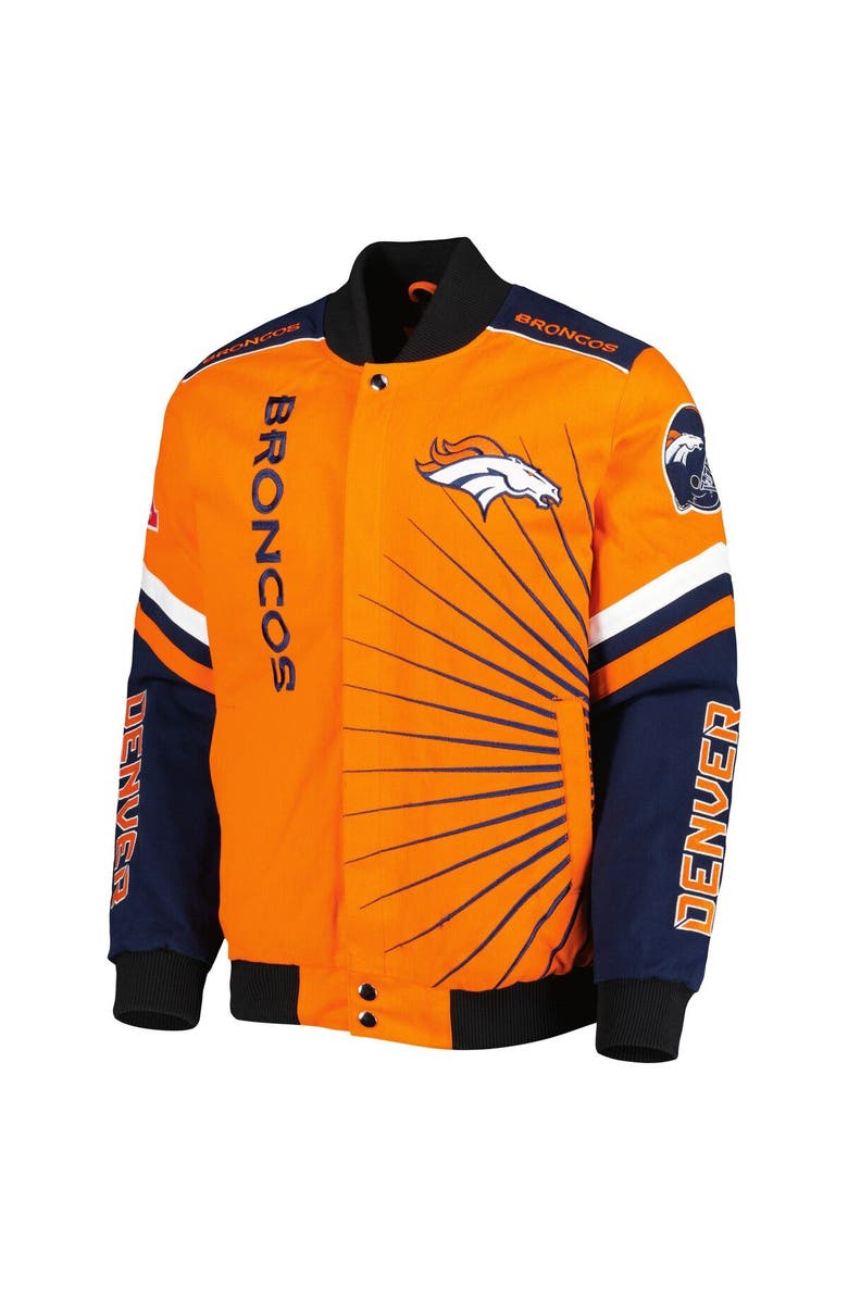 G-III SPORTS BY CARL BANKS Men's G-III Sports by Carl Banks Orange Denver Broncos Extreme Redzone Full-Snap Varsity Jacket, Alternate, color, Orange