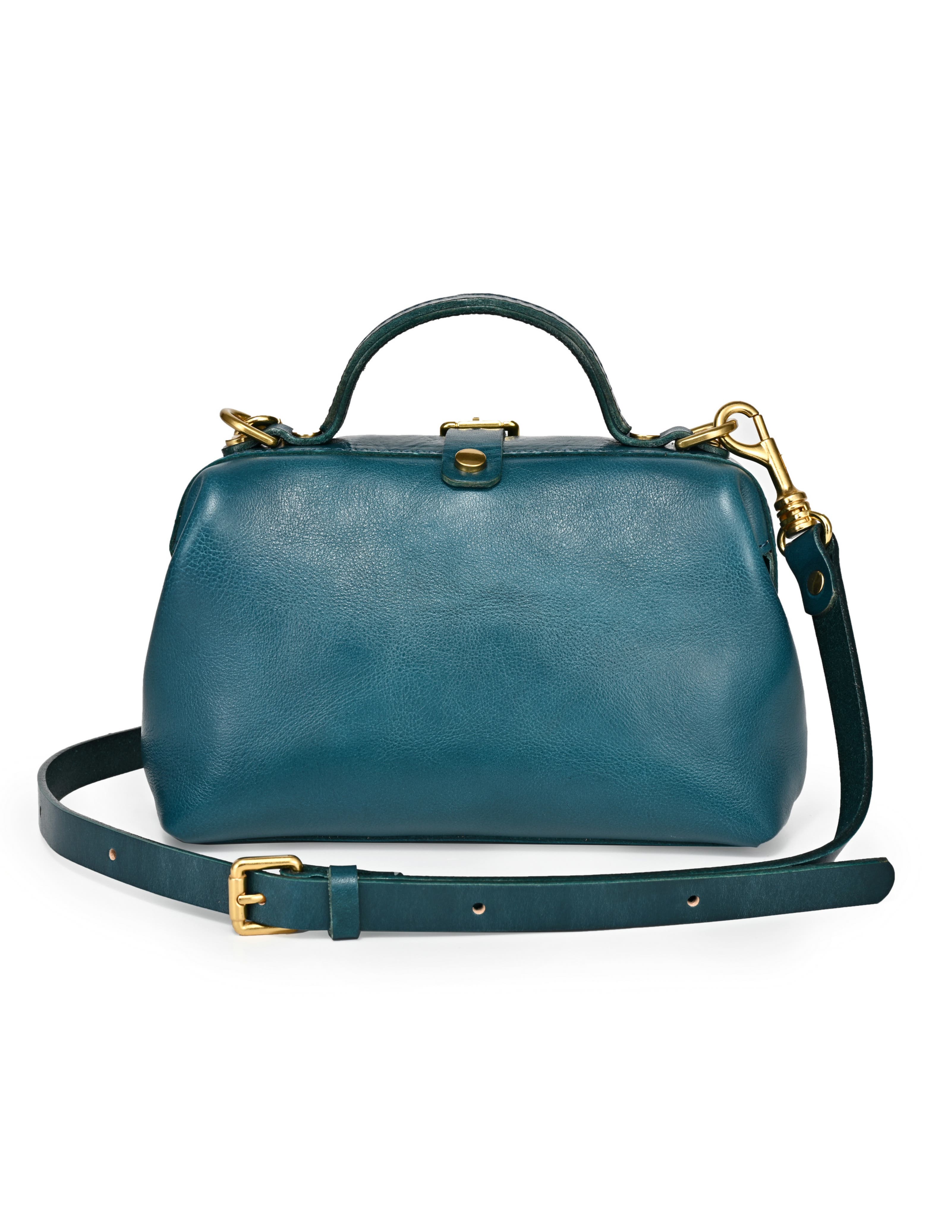 Doctor Mini Genuine Leather Structured Crossbody, Alternate, color, Turquoise