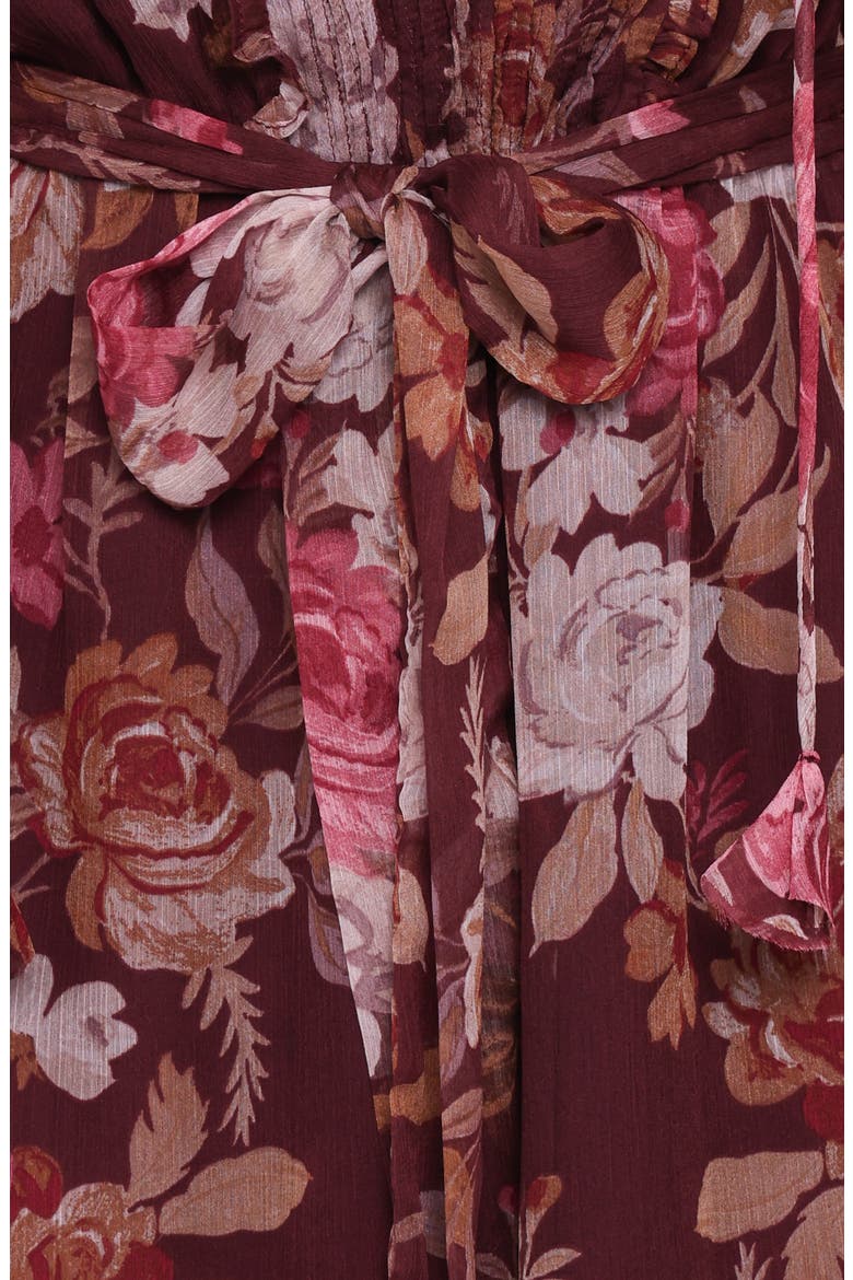 Delaney Floral Print Ruffle Chiffon Romper, Alternate, color, BRANDY BLOOM