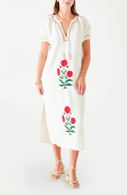 Voyageur By Mersea Palermo Linen Embroidered Maxi Dress