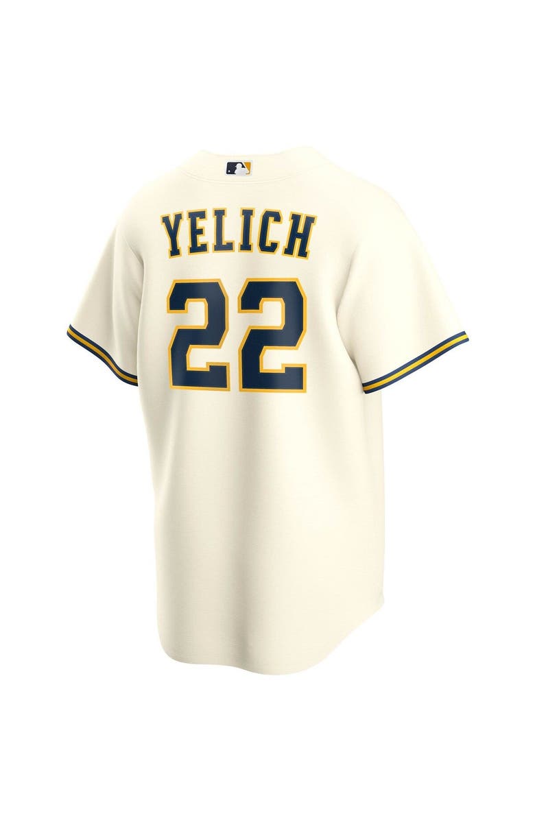 Nike Youth Nike Christian Yelich Cream Milwaukee Brewers Alternate Replica Player Jersey, Alternate, color, Cream