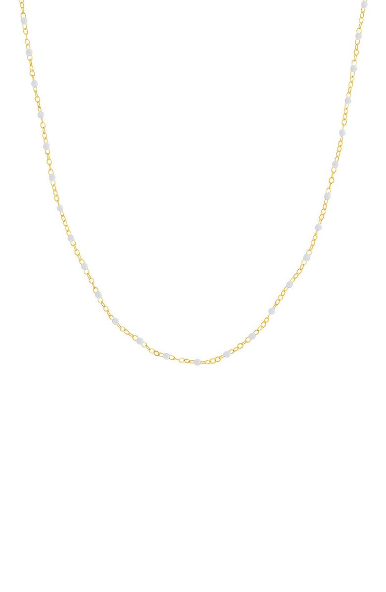 ES JEWELRY Enamel Station Chain Necklace, Main, color, White