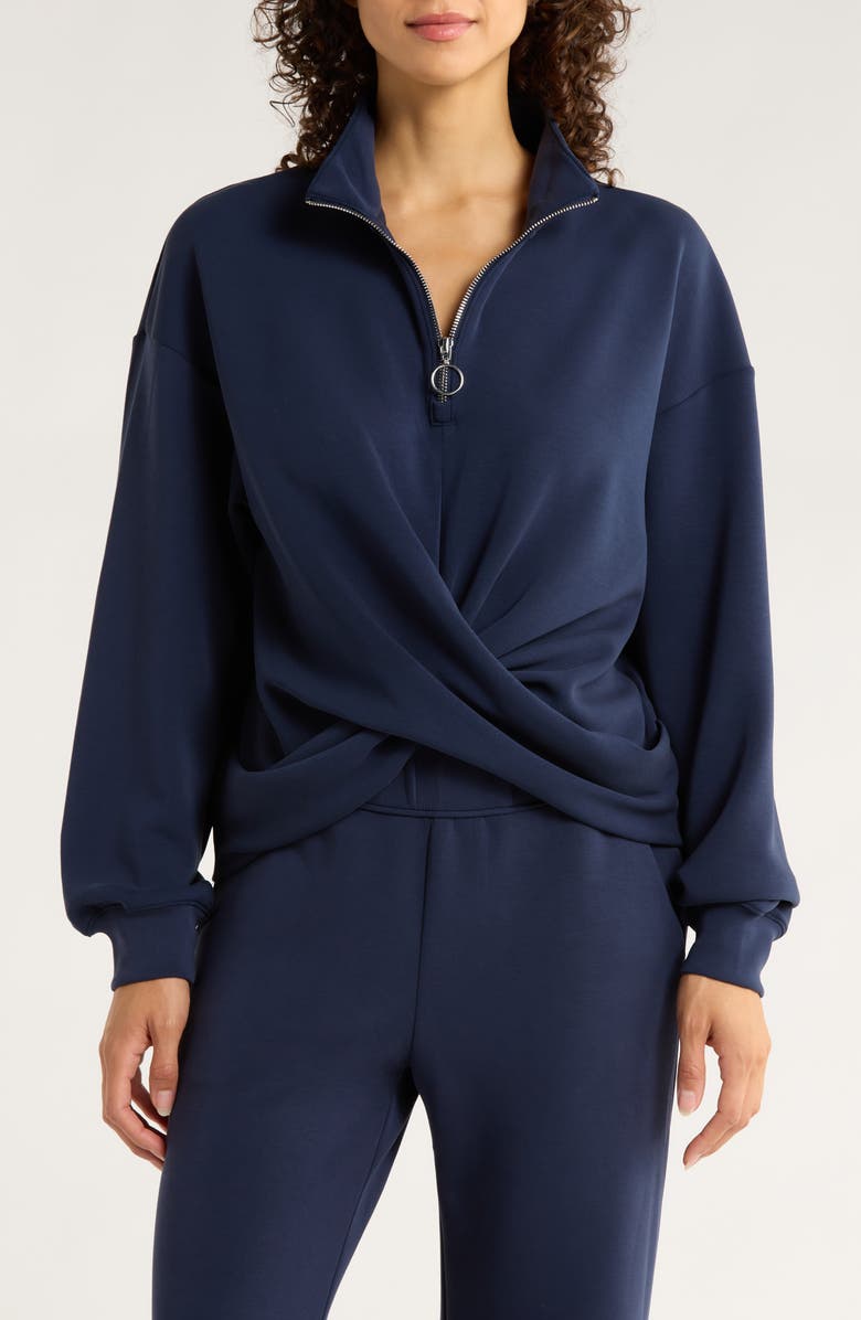 MPG Dreamweave Crossover Quarter Zip, Main, color, Navy Blazer