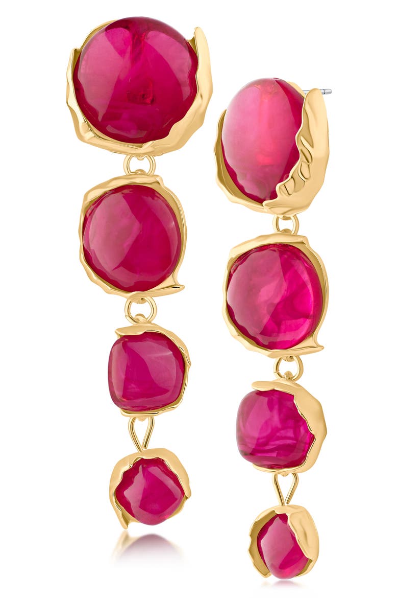 Graduated Sculpted Circle Linear Drop Earrings (Nordstrom Exclusive), Main, color, PINK/ GOLD