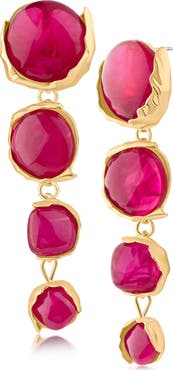 JARDIN Graduated Sculpted Circle Linear Drop Earrings