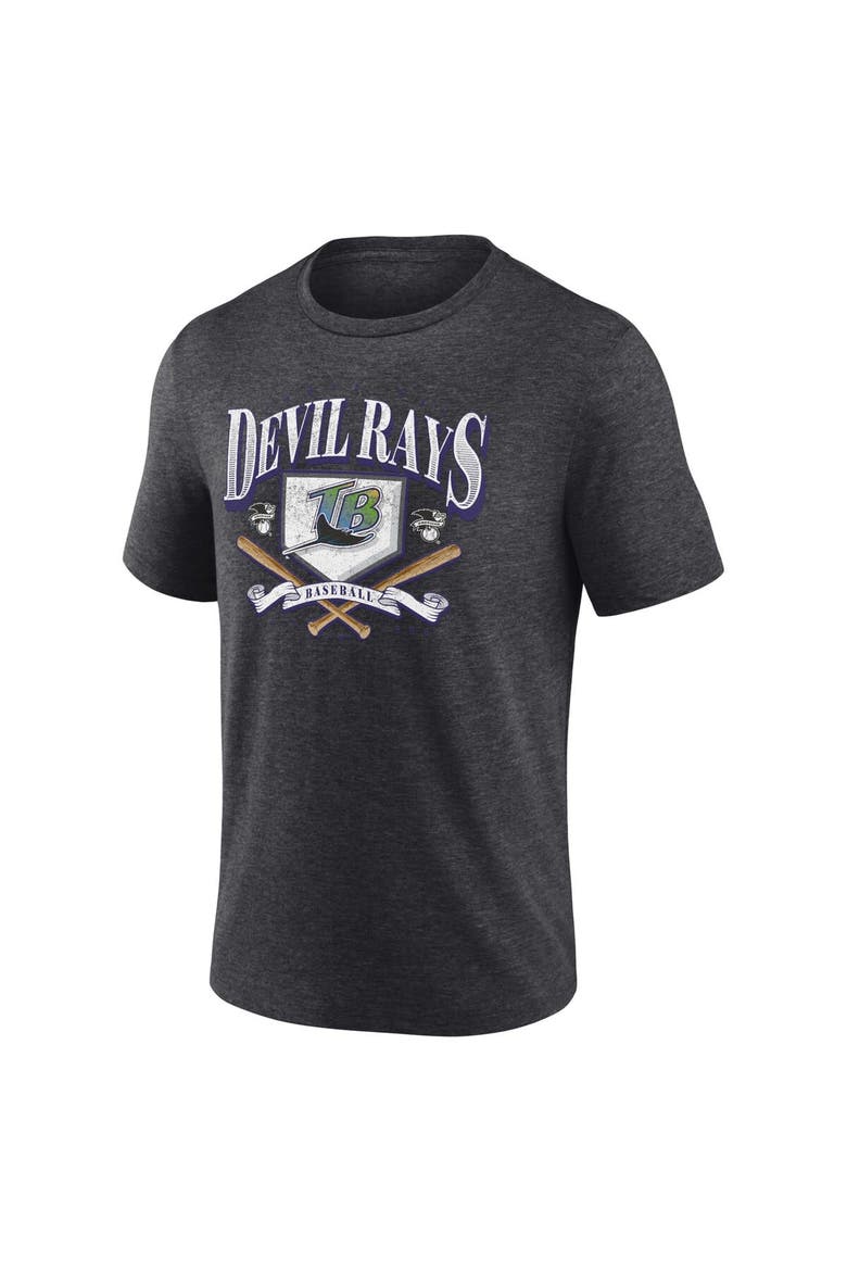 Men's Fanatics Branded Heather Charcoal Tampa Bay Rays Home Team Tri-Blend T-Shirt, Alternate, color, Heather Black