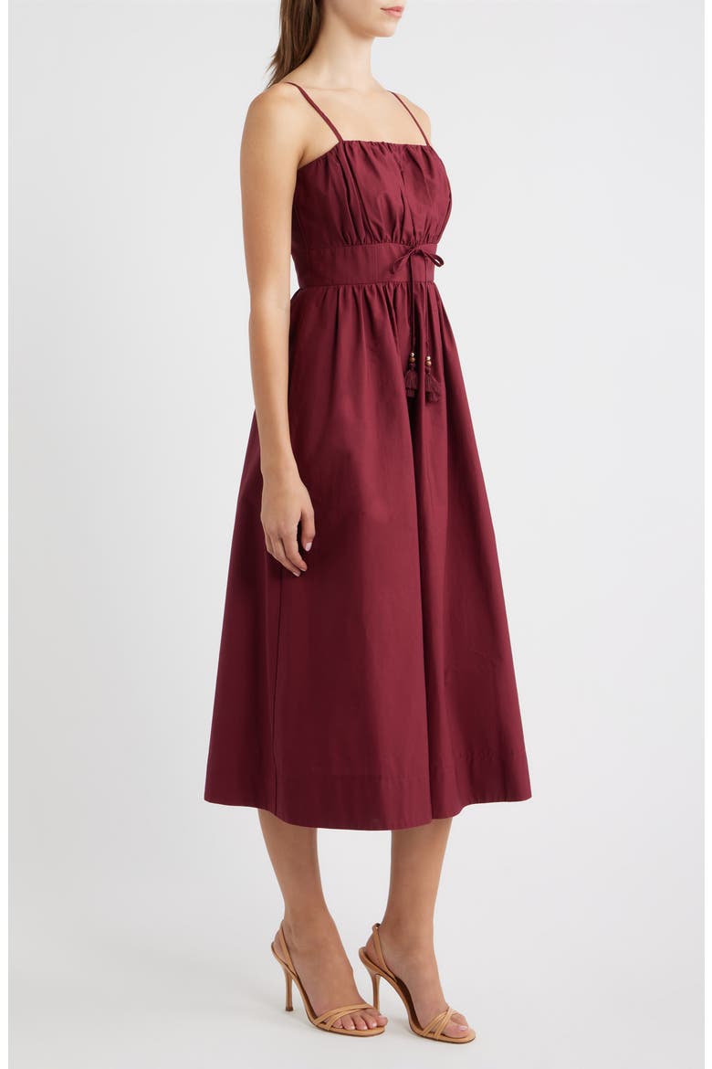 Sleeveless Poplin Midi Dress, Alternate, color, MULBERRY