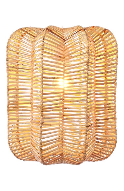 Prism Rattan Pendant Hanging Light