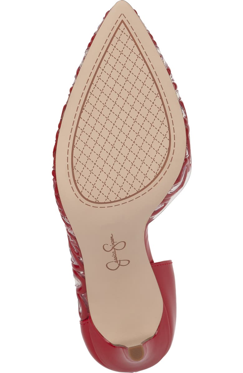 Jessica Simpson Palvin Half d'Orsay Pointed Toe Pump, Alternate, color, Red Muse/ Clear