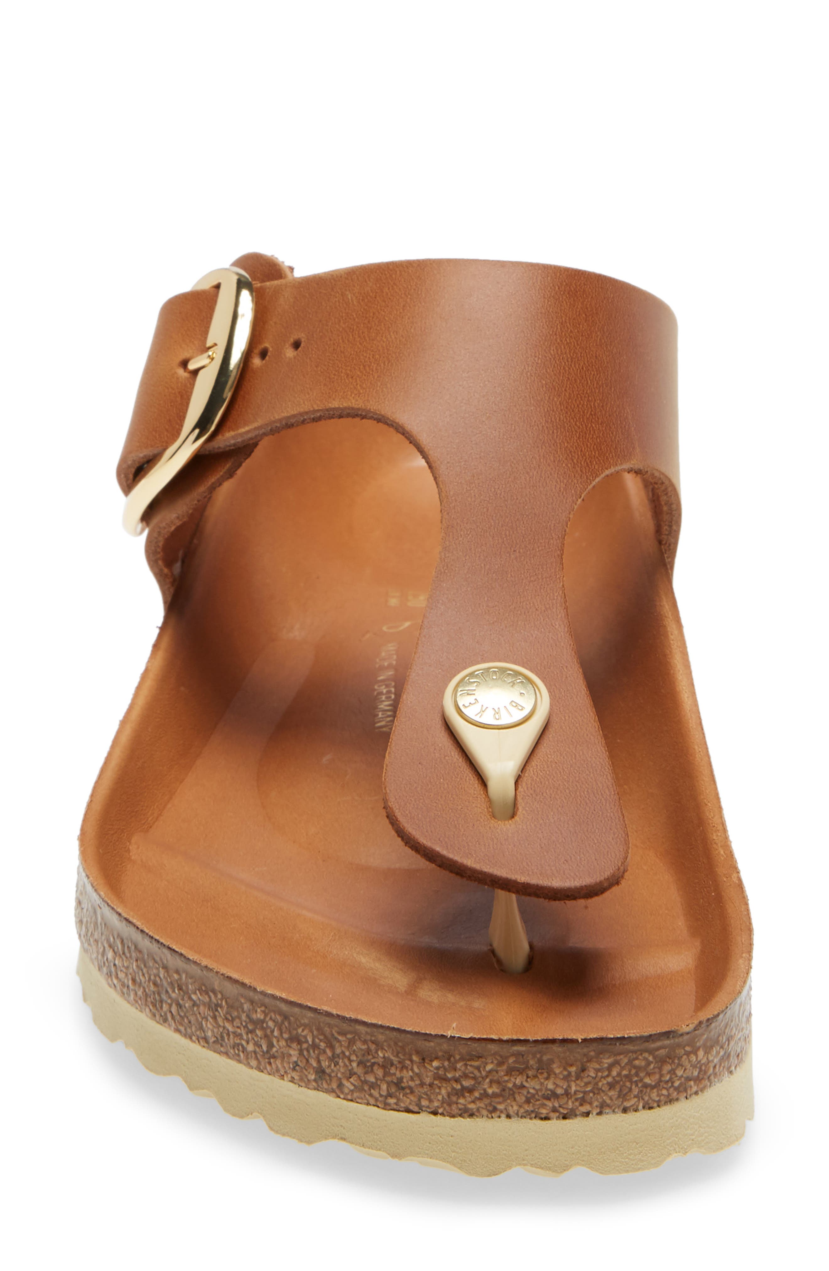 Gizeh Big Buckle Sandal, Alternate, color, COGNAC LEATHER