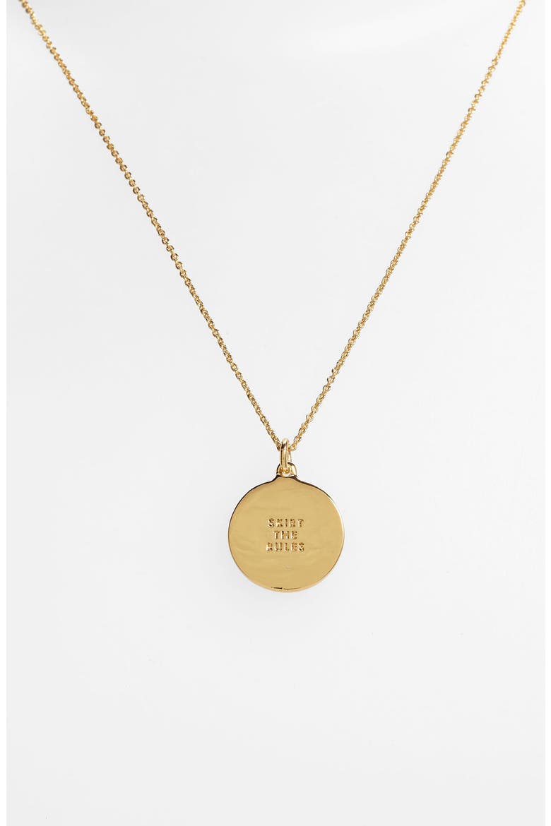 'idiom' reversible pendant necklace, Alternate, color, SKIRT THE RULES- BLACK/ GOLD