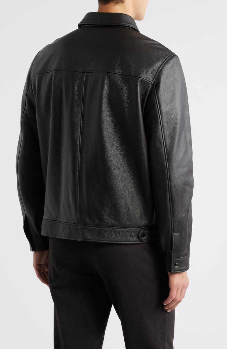 Canali Leather Jacket, Alternate, color, Dark Brown