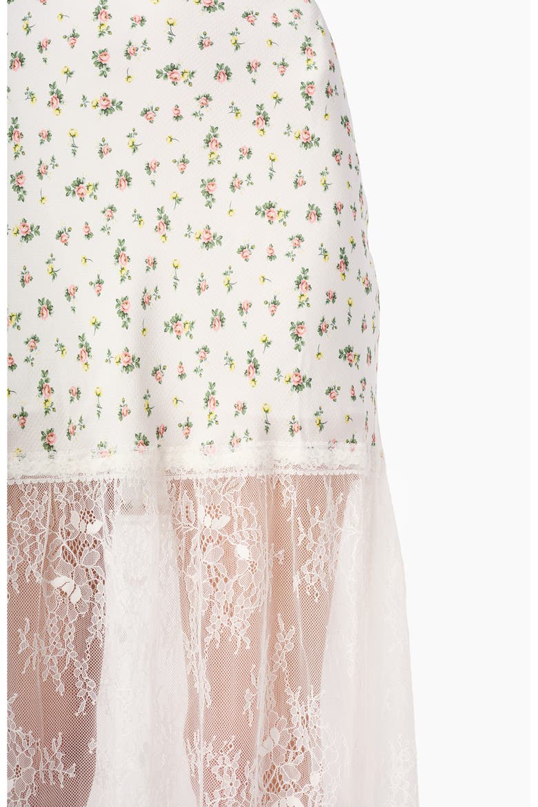 Flo Midi Skirt with Lace Hem, Alternate, color, FLEURETTE DITSY